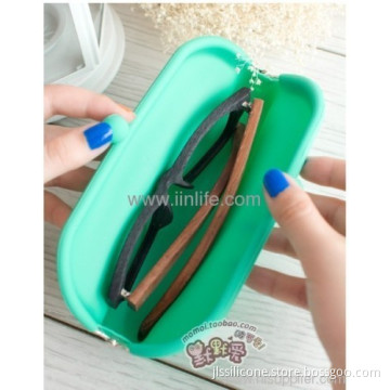 Hot Pink Rubber Silicone Pouch Purse Wallet Glasses Cellphone Key Coin Bag Case 